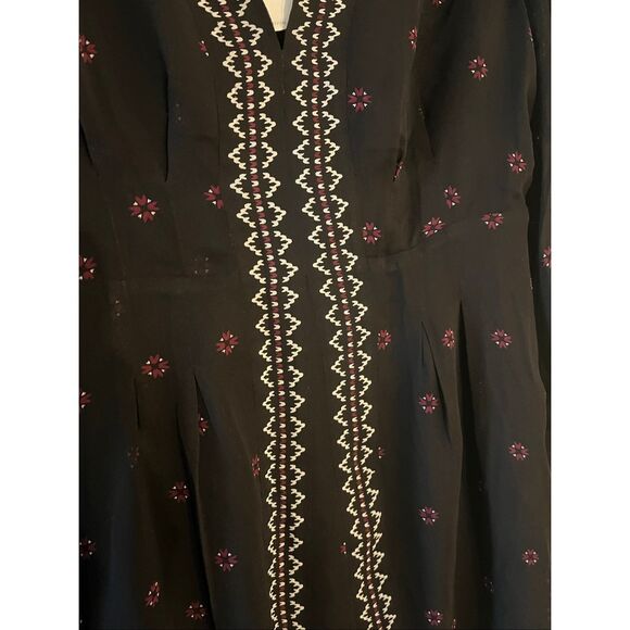 Joie Silk Pleated Print Hi Low Midi Caviar Dress sz 6 - Picture 3 of 4